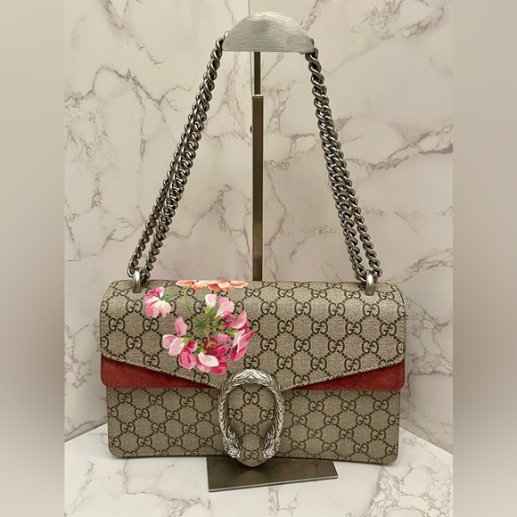 GUCCI GG Supreme Monogram Blooms Dionysus Shoulder  Bag - Picture 3 of 16